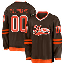 Charger l'image dans la galerie, Custom Brown Orange-White Hockey Jersey