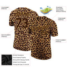 Load image into Gallery viewer, Custom Brown Brown-Old Gold 3D Pattern Design Leopard Performance T-Shirt