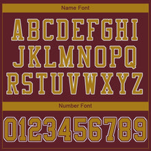 Load image into Gallery viewer, Custom Burgundy Old Gold-White Mesh Authentic Football Jersey