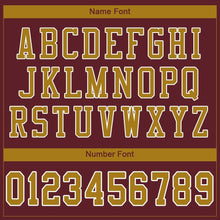 Load image into Gallery viewer, Custom Burgundy Old Gold-White Mesh Authentic Football Jersey
