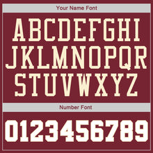 Charger l'image dans la galerie, Custom Stitched Burgundy White-Cream Sports Pullover Sweatshirt Hoodie