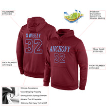 Charger l'image dans la galerie, Custom Stitched Burgundy Burgundy-Light Blue Sports Pullover Sweatshirt Hoodie