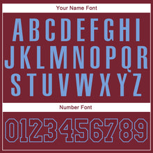 Charger l'image dans la galerie, Custom Stitched Burgundy Burgundy-Light Blue Sports Pullover Sweatshirt Hoodie