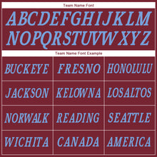 Charger l'image dans la galerie, Custom Stitched Burgundy Burgundy-Light Blue Sports Pullover Sweatshirt Hoodie