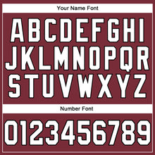 Laden Sie das Bild in den Galerie-Viewer, Custom Burgundy White-Black Mesh Authentic Throwback Football Jersey