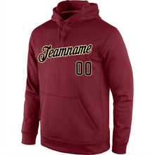 Загрузить изображение в средство просмотра галереи, Custom Stitched Burgundy Black-Cream Sports Pullover Sweatshirt Hoodie