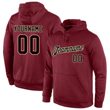Загрузить изображение в средство просмотра галереи, Custom Stitched Burgundy Black-Cream Sports Pullover Sweatshirt Hoodie