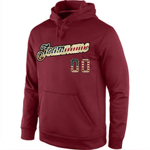 Charger l'image dans la galerie, Custom Stitched Burgundy Vintage USA Flag-Cream Sports Pullover Sweatshirt Hoodie