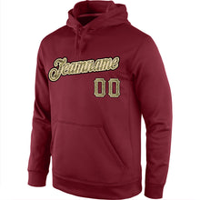 Загрузить изображение в средство просмотра галереи, Custom Stitched Burgundy Camo-Black Sports Pullover Sweatshirt Hoodie