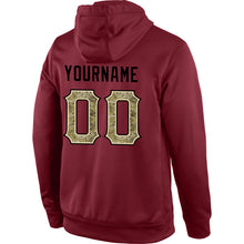 Загрузить изображение в средство просмотра галереи, Custom Stitched Burgundy Camo-Black Sports Pullover Sweatshirt Hoodie