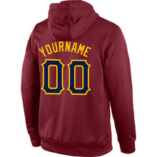 Загрузить изображение в средство просмотра галереи, Custom Stitched Burgundy Navy-Gold Sports Pullover Sweatshirt Hoodie
