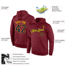 Загрузить изображение в средство просмотра галереи, Custom Stitched Burgundy Navy-Gold Sports Pullover Sweatshirt Hoodie