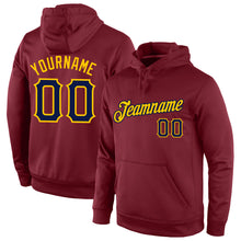 Загрузить изображение в средство просмотра галереи, Custom Stitched Burgundy Navy-Gold Sports Pullover Sweatshirt Hoodie