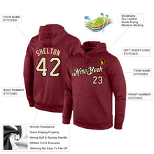 Загрузить изображение в средство просмотра галереи, Custom Stitched Burgundy Cream-Black Sports Pullover Sweatshirt Hoodie