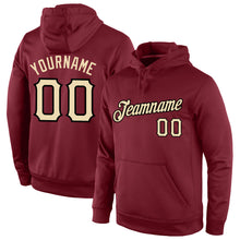 Загрузить изображение в средство просмотра галереи, Custom Stitched Burgundy Cream-Black Sports Pullover Sweatshirt Hoodie