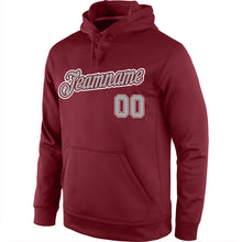 Загрузить изображение в средство просмотра галереи, Custom Stitched Burgundy Gray-White Sports Pullover Sweatshirt Hoodie