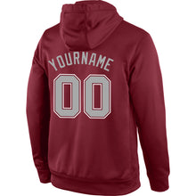 Загрузить изображение в средство просмотра галереи, Custom Stitched Burgundy Gray-White Sports Pullover Sweatshirt Hoodie