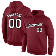 Загрузить изображение в средство просмотра галереи, Custom Stitched Burgundy White-Black Sports Pullover Sweatshirt Hoodie