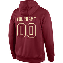Загрузить изображение в средство просмотра галереи, Custom Stitched Burgundy Burgundy-Cream Sports Pullover Sweatshirt Hoodie