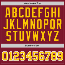 Загрузить изображение в средство просмотра галереи, Custom Stitched Burgundy Gold-White Sports Pullover Sweatshirt Hoodie