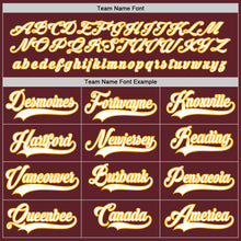 Загрузить изображение в средство просмотра галереи, Custom Burgundy White-Gold Hockey Jersey