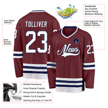 Загрузить изображение в средство просмотра галереи, Custom Burgundy White-Navy Hockey Jersey