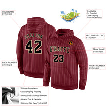 Charger l'image dans la galerie, Custom Stitched Burgundy Cream Pinstripe Black-Cream Sports Pullover Sweatshirt Hoodie