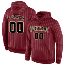 Charger l'image dans la galerie, Custom Stitched Burgundy Cream Pinstripe Black-Cream Sports Pullover Sweatshirt Hoodie