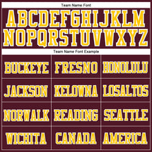 Загрузить изображение в средство просмотра галереи, Custom Burgundy Gold-White Stitched Cuffed Knit Hat