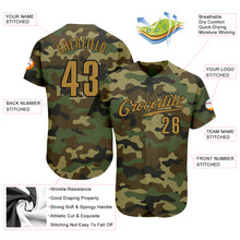 Load image into Gallery viewer, Custom Camo Old Gold-Black Authentic Salute To Service Baseball Jersey