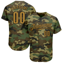 Load image into Gallery viewer, Custom Camo Old Gold-Black Authentic Salute To Service Baseball Jersey