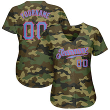 Загрузить изображение в средство просмотра галереи, Custom Camo Light Blue-Pink Authentic Salute To Service Baseball Jersey