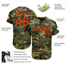 Загрузить изображение в средство просмотра галереи, Custom Camo Orange-Black Authentic Salute To Service Baseball Jersey