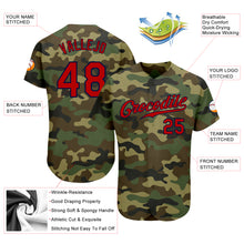 Загрузить изображение в средство просмотра галереи, Custom Camo Red-Navy Authentic Salute To Service Baseball Jersey