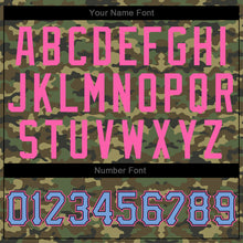 Load image into Gallery viewer, Custom Camo Light Blue-Pink Authentic Salute To Service Baseball Jersey