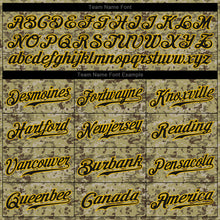 Load image into Gallery viewer, Custom Camo Black-Gold Authentic Salute To Service Baseball Jersey