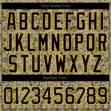 Load image into Gallery viewer, Custom Camo Black-Gold Authentic Salute To Service Baseball Jersey