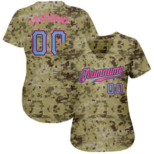Загрузить изображение в средство просмотра галереи, Custom Camo Light Blue-Pink Authentic Salute To Service Baseball Jersey