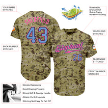 Загрузить изображение в средство просмотра галереи, Custom Camo Light Blue-Pink Authentic Salute To Service Baseball Jersey