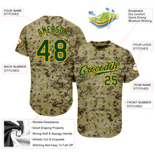 Загрузить изображение в средство просмотра галереи, Custom Camo Green-Gold Authentic Salute To Service Baseball Jersey