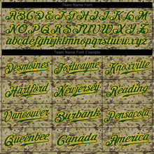 Загрузить изображение в средство просмотра галереи, Custom Camo Green-Gold Authentic Salute To Service Baseball Jersey