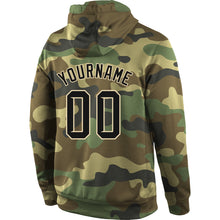 Charger l'image dans la galerie, Custom Stitched Camo Black-Cream Sports Pullover Sweatshirt Salute To Service Hoodie