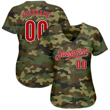 Загрузить изображение в средство просмотра галереи, Custom Camo Red-Black Authentic Salute To Service Baseball Jersey