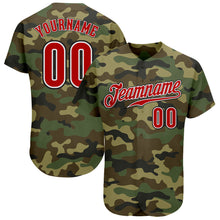 Загрузить изображение в средство просмотра галереи, Custom Camo Red-Black Authentic Salute To Service Baseball Jersey