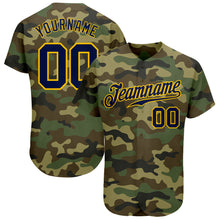 Charger l'image dans la galerie, Custom Camo Navy-Gold Authentic Salute To Service Baseball Jersey