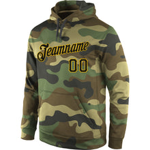 Charger l'image dans la galerie, Custom Stitched Camo Black-Gold Sports Pullover Sweatshirt Salute To Service Hoodie