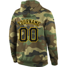 Charger l'image dans la galerie, Custom Stitched Camo Black-Gold Sports Pullover Sweatshirt Salute To Service Hoodie