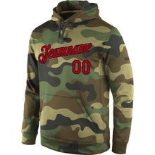 Загрузить изображение в средство просмотра галереи, Custom Stitched Camo Red-Navy Sports Pullover Sweatshirt Salute To Service Hoodie