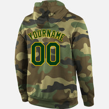Charger l'image dans la galerie, Custom Stitched Camo Green-Gold Sports Pullover Sweatshirt Salute To Service Hoodie