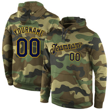 Charger l'image dans la galerie, Custom Stitched Camo Navy-Gold Sports Pullover Sweatshirt Salute To Service Hoodie